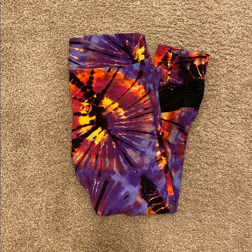 Tie-Dye Leggings - Purple and Orange